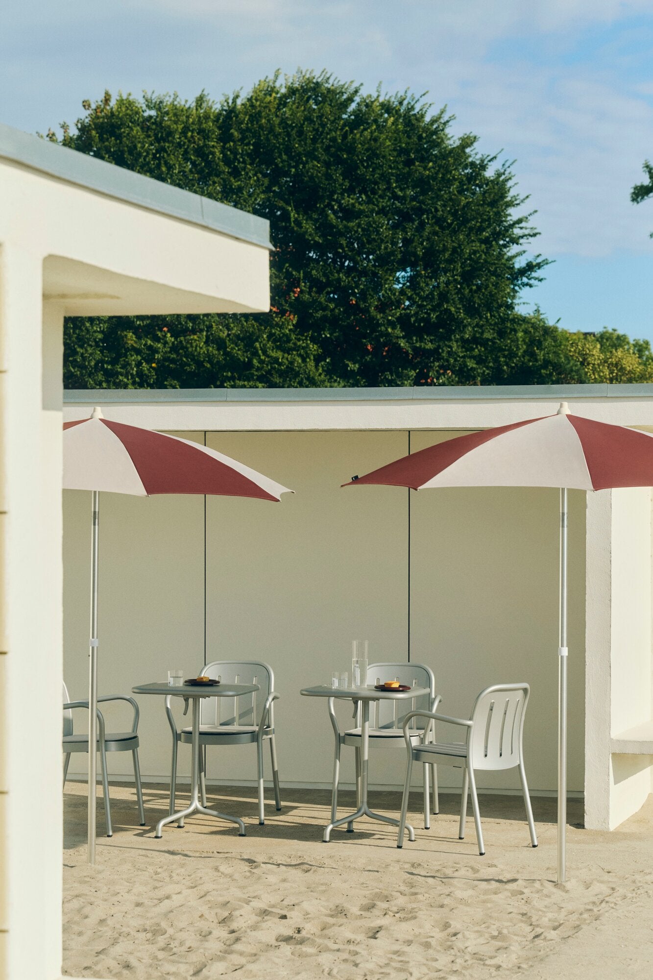 Terrazza Octagon parasol, Ø200 cm - Off-white/Burgundy